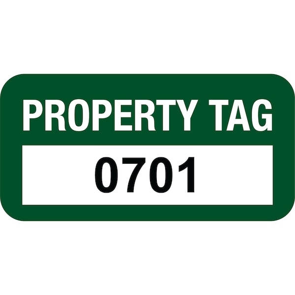 Lustre-Cal VOID Label PROPERTY TAG Green 1.50in x 0.75in Serialized 0701-0800, 100PK 253774Vo1G0701 - main